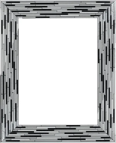 Miniatura 2 de Head West Espejo de tocador de mosaico negro con azulejos estriado de 24"x30" para pared de baño, espejo de vidrio rectangular impreso para sobre