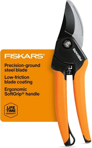 Miniatura 13 de Fiskars - Tijeras bypass de podar, podadora con capacidad de corte de 1 pulgada, con Softgrip, hoja de acero afilada y resistente al óxido que se