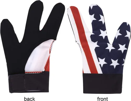 Guante de billar para mano izquierda, 3 dedos, guantes elásticos para piscina, tiradores Carom Snooker Cue Game Sport Show Glove National flag