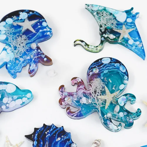 Miniatura 6 de Moldes de silicona de animales para resina epoxi, 8 cavidades lindos moldes de silicona en forma de animal para llavero colgante de joyería, fondant