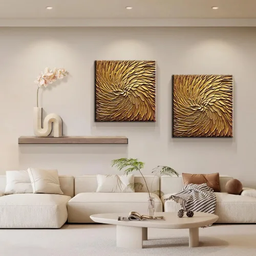 Miniatura 8 de YaSheng Art - Pintura al óleo pintada a mano sobre lienzo con flores blancas, pintura moderna para decoración interior del hogar, imagen de arte