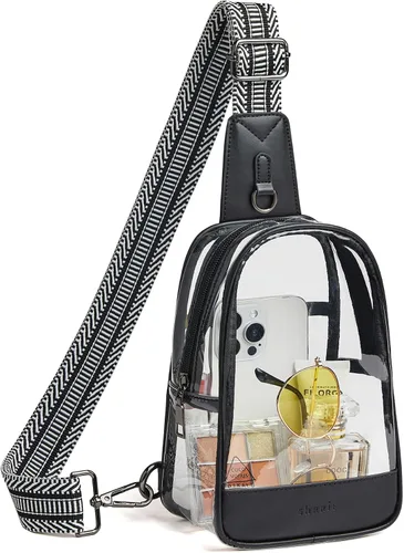 Shrrie Clear Bag for Stadium Events Transparent Crossbody Bag Clear Purse for Women&Men-Stadium Approved, Concerts&Sports