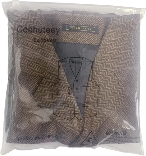 Miniatura 6 de Chaleco clásico de lana Tweed para hombre chaqueta sin mangas chaleco de espiga para esmoquin