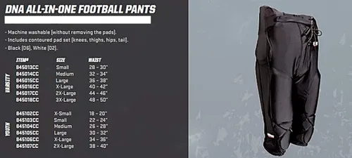 Miniatura 2 de Schutt Sports DNA - Pantalones de fútbol todo en uno