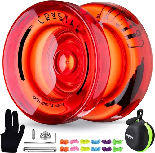 Miniatura 21 de MAGICYOYO K2 Yoyo Cristal Negro Profesional, Yoyo Sensible para Niños Principiantes con Rodamiento Extra No Sensible Yo Yo, Yoyo Pro de Plástico
