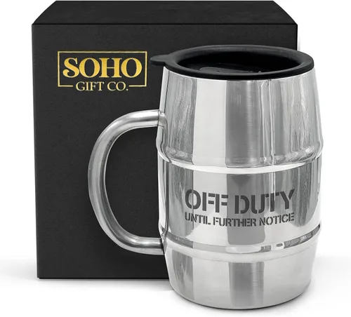 Miniatura 3 de GALVANOX Divertida taza de regalo para hombres, taza de café aislada de acero inoxidable de 17 onzas con asa y tapa para cumpleaños/Navidad 2023
