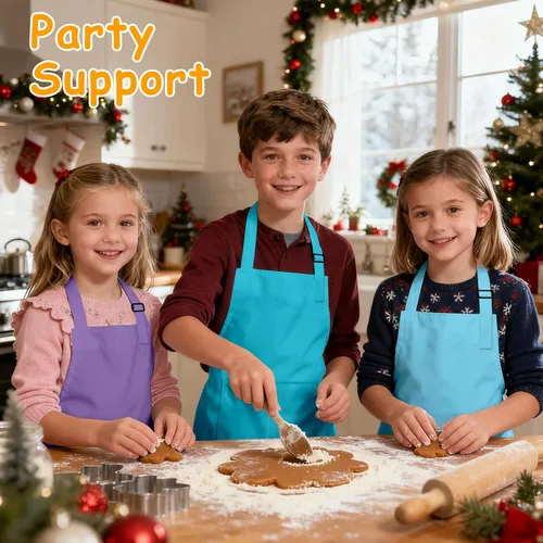 Miniatura 6 de Delantal para niños, paquete de 8 delantales para niñas y niños, delantales de pintura artística para cocina, aula, cocina, horneado, para edades