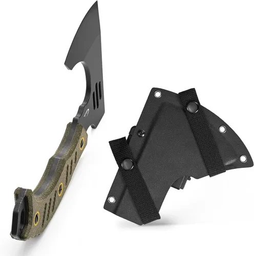 Miniatura 6 de C1391 Hacha de Camping Hacha de Camping, Hoja de Acero DC53 con Mango de Micarta Hachas de Supervivencia Hacha de Bushcraft con Fundas Kydex