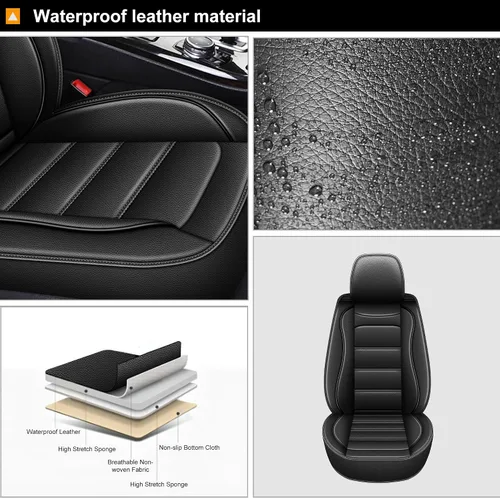 Miniatura 4 de AOMSAZTO Ajuste para Dodge Charger 2006-2025 Fundas de Asiento de Cuero Impermeables Personalizadas: Funda de Asiento para Charger R/T SRT SXT GT