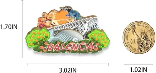 Miniatura 3 de Imán para nevera con imán de España Valencia en 3D, para viajes, coleccionables, recuerdos, decoración hecha a mano2