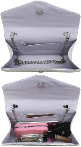 Miniatura 11 de Dasein Bolso de noche para mujer, embragues de fiesta, bolsos de boda, cóctel, baile de graduación, bolsos con purpurina esmerilada