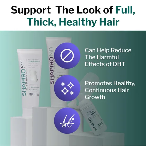 Miniatura 3 de Shapiro MD Hair Growth Experts Kit de cabello natural para cabello más grueso, más lleno y de aspecto más saludable, incluye champú, acondicionador