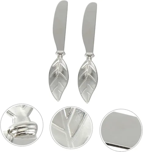 Miniatura 2 de BESTonZON Espátula de metal, 4 piezas, herramienta para el hogar, mantequilla para cuchillo, maní, utensilios prácticos, cuchillos de sándwich