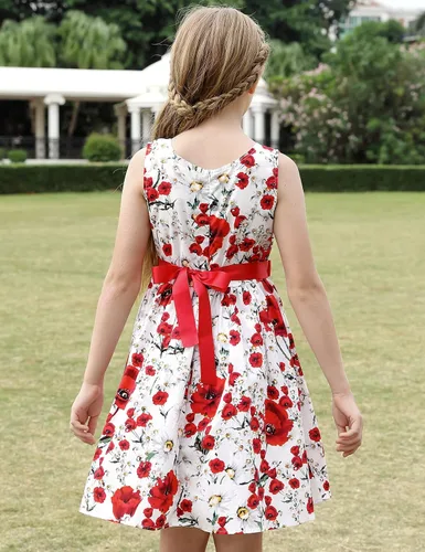 Miniatura 42 de Vestido de verano para niña, de algodón, con diseño floral