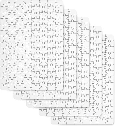 Miniatura 8 de Skylety 6 juegos de rompecabezas blancos de sublimación, rompecabezas en blanco, rompecabezas de bricolaje para transferencia de sublimación