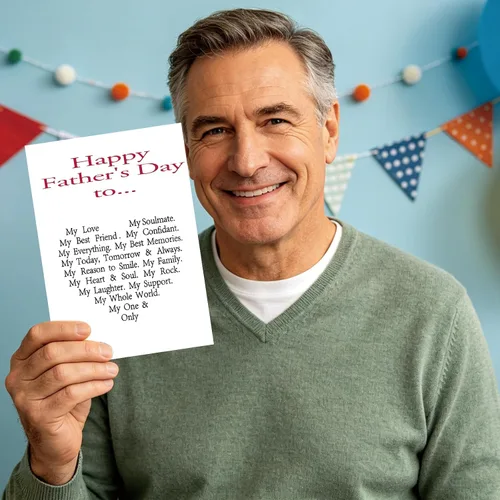 Miniatura 6 de OJsensai Tarjeta de feliz día del padre para marido, divertido regalo del día del padre de parte de la esposa, tarjeta del día del padre dulce