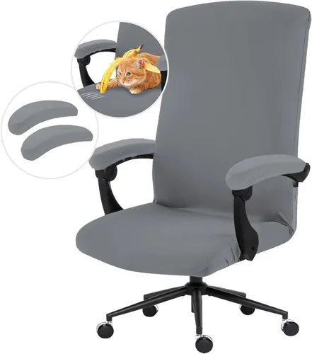 Miniatura 97 de Fundas elásticas para asiento de silla de oficina de escritorio - Funda universal de spandex para silla de computadora - Fundas removibles lavables