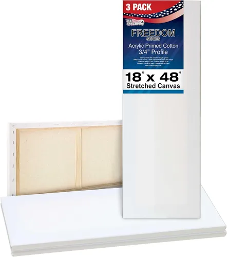 Miniatura 17 de U.S. Art Supply Lienzos estirados de 8 x 24 pulgadas para pintar, imprimado triple de 12 onzas, paquete de 6 unidades, perfil blanco en blanco