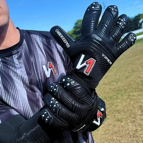 Miniatura 8 de ONEKEEPER Viper - Guantes de portero de nivel profesional para niños, jóvenes y adultos Guantes de portero de fútbol GK Látex de contacto