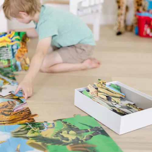 Miniatura 9 de Melissa & Doug Land of Dinosaurs - Rompecabezas, diseño de dinosaurios, (48 piezas, 4 pies de largo)