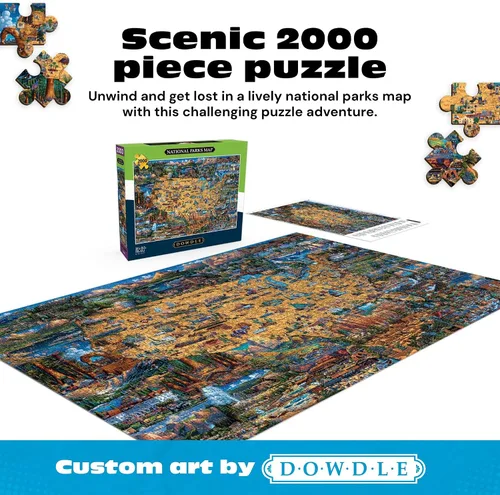 Miniatura 2 de Buffalo Games Eric Dowdle - Rompecabezas de 2000 piezas con mapa de parques nacionales, grande, 38.5 x 26.5 pulgadas, rompecabezas para adultos
