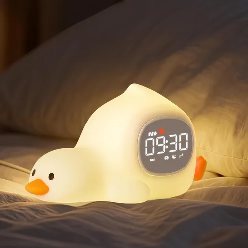 Miniatura 11 de Yiliaw Reloj despertador para niños con luz nocturna, reloj de entrenamiento para dormir, reloj de hora de despertar, luz de silicona recargable