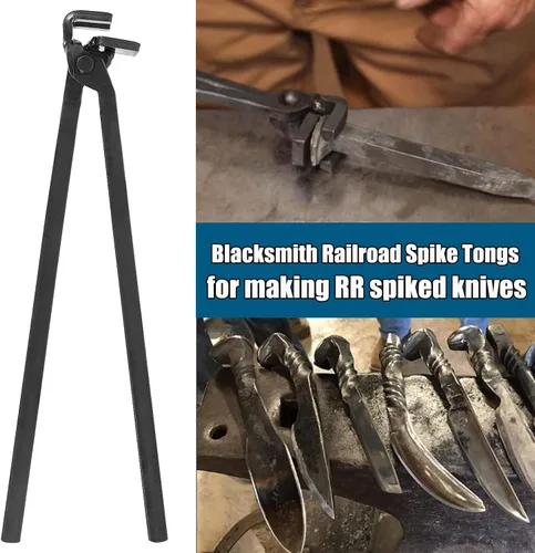 Miniatura 2 de Pinzas de punta para ferrocarril Blacksmith para sujetar picos de ferrocarril RR Spike Head Pinzas para hacer cuchillos con púas RR
