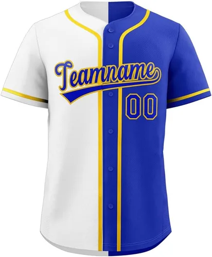 Miniatura 17 de Camiseta de béisbol dividida personalizada con botones y número de nombre cosido personalizado para hombres/mujeres/niños