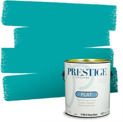 Miniatura 250 de Prestige Paints. - Base y pintura para exteriores en un solo galón, 1 galón. plano, comparable con Sherwin Williams Topsail. SW6799-PCM