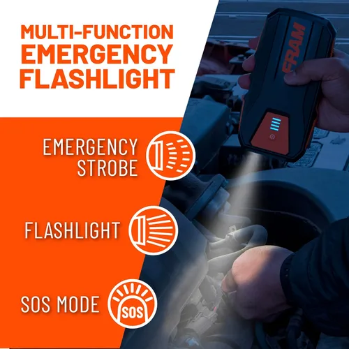 Miniatura 4 de FRAM FEK40008 - Arrancador de batería de coche 12000mAh (44.4Wh) hasta 5.0L de gasolina y motores diésel de 2.0L, refuerzo de emergencia