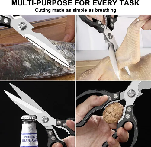 Miniatura 4 de CGBE Tijeras de cocina multiusos, resistentes, ultra afiladas, de acero inoxidable, aptas para lavavajillas, tijeras de cocina para pollo, aves