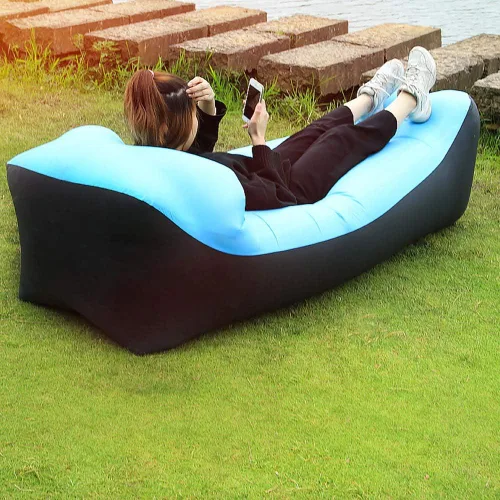 Miniatura 9 de Keenso Cama de aire, tela Oxford camping sofá inflable al aire libre ultraligero playa camping viaje saco de dormir cama de aire tumbona silla