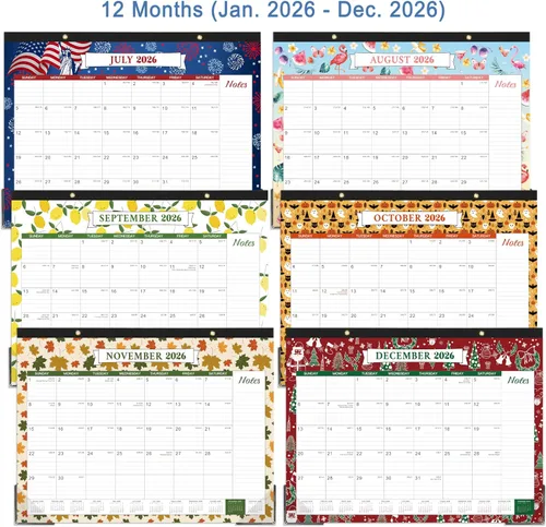 Miniatura 5 de Calendario de escritorio 2025-2026, calendario de escritorio grande 2025-2026, 22 x 17 pulgadas, julio de 2025 a diciembre de 2026, planificación