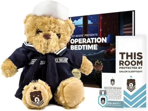 Miniatura 11 de ZZZ Bears Airman Sleeptight Air Force - Oso de peluche con libro de cuentos y sistema de sueño, regalo reconfortante para niños de la Fuerza Aérea