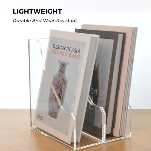 Miniatura 5 de Soportes de archivos de acrílico para revistas, organización y almacenamiento de aula, clasificador de archivos de sujetalibros transparente