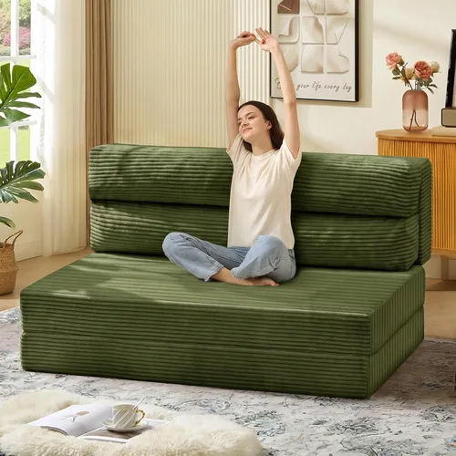 Miniatura 15 de JUIKURY Sofá cama plegable, silla cama convertible con almohada, colchón plegable, sofá cama de dos en uno, sofá cama extraíble portátil, silla cama