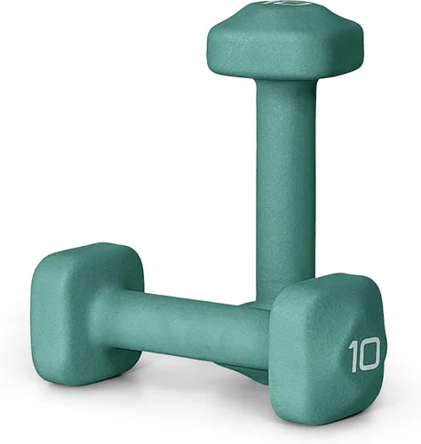Miniatura 20 de Tone Fitness Pares de Mancuernas de Pesas de Neopreno con Cabeza Cuadrada Antirrodamiento Múltiples Opciones Azul