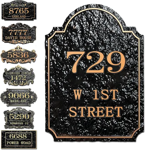 Miniatura 20 de Placa personalizada de dirección de casa, letrero de dirección de nombre de calle personalizado para números de casa, placa para buzón de garaje
