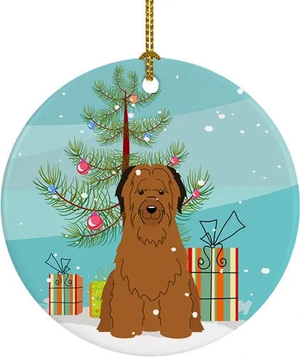 Miniatura 32 de Caroline's Treasures Adorno de cerámica para árbol de Navidad, Laika Spitz de Siberia Occidental, decoración colgante para árbol de Navidad