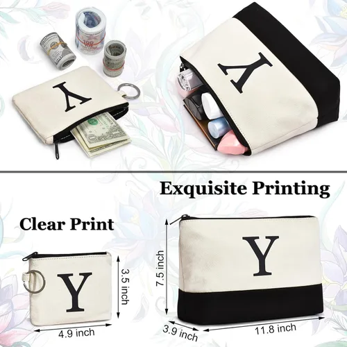Miniatura 53 de Initial Canvas Tote Bag Birthdays Gift for Women Mom Teacher Friend Bridesmaid,Custom for Wedding Beach Holidays