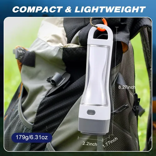 Miniatura 3 de TANSOREN Linterna LED solar para cortes de energía, linternas de camping recargables con lúmenes altos, 5 modos, luz táctica potente y brillante