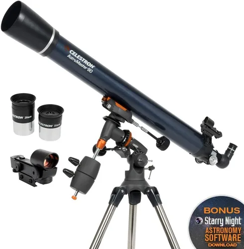 Miniatura 3 de Celestron - Telescopio refractor AstroMaster 90EQ - Telescopio refractor para principiantes - Óptica de vidrio totalmente recubierta - Trípode