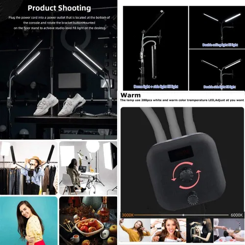 Miniatura 6 de Tatuaje profesional belleza mejora fotografía Led anillo luz led fotografía doble brazo relleno luz celebridad transmisión en vivo selfie luz ight