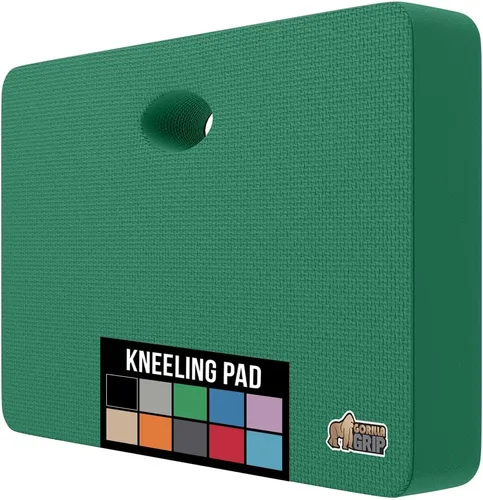 GORILLA GRIP Almohadilla de arrodillarse extra gruesa con patente pendiente de espuma suave, cojines de rodillas grandes y de apoyo para jardinería,