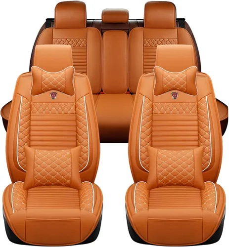 Miniatura 16 de Juego completo de fundas de asiento de automóvil compatibles con Suzuki Grand Vitara 2000-2013, piel sintética, respaldo alto, delantero y trasero