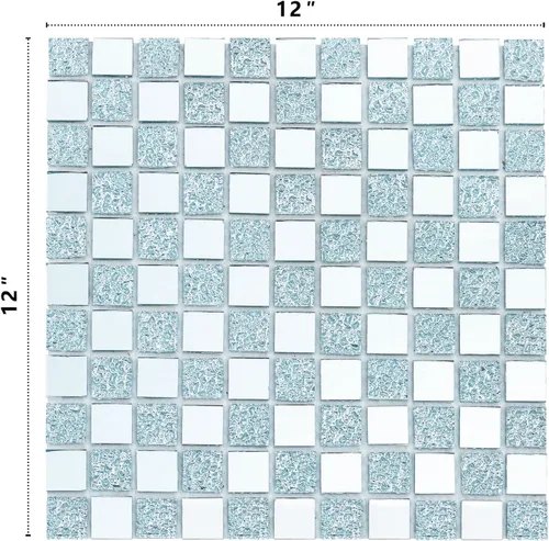 Miniatura 2 de 6 Hojas Despegar y Pegar Espejo Cuadrado Plano de Mosaico de Plata para Salpicaduras de Cocina y Pared de Baño Espejo plano cuadrado plateado