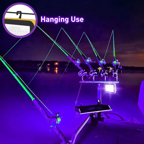 Miniatura 6 de Luz negra LED recargable, luz negra portátil alimentada por batería, luz LED de inundación de 400 nm, luces negras, fiesta de neón brillante, pesca