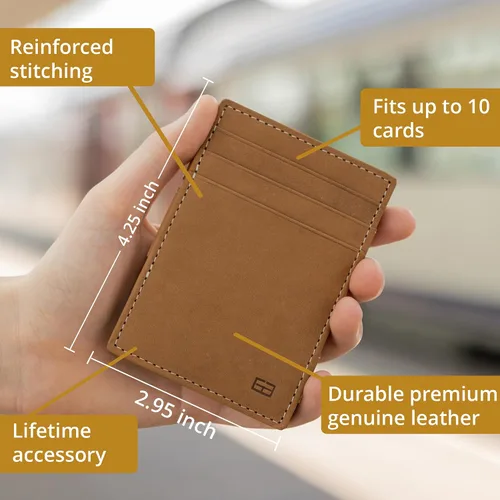 Miniatura 4 de GARZINI Cartera mágica para hombres, cartera minimalista con tarjetero RFID, cartera de cuero para 10 tarjetas