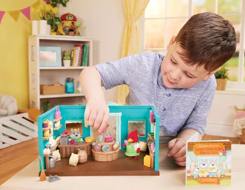 Miniatura 9 de Li'l Woodzeez Pass – the – Pasta Restaurant Playset – Juego de casa de muñecas de 41 piezas con mesa, bancos, comida y accesorios para juegos de rol