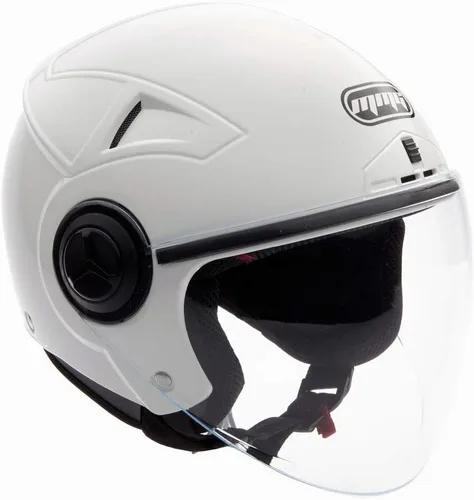 Miniatura 9 de Casco con cara descubierta para motocicleta Scooter, con visor DOT práctico que se puede levantar, M, Negro mate